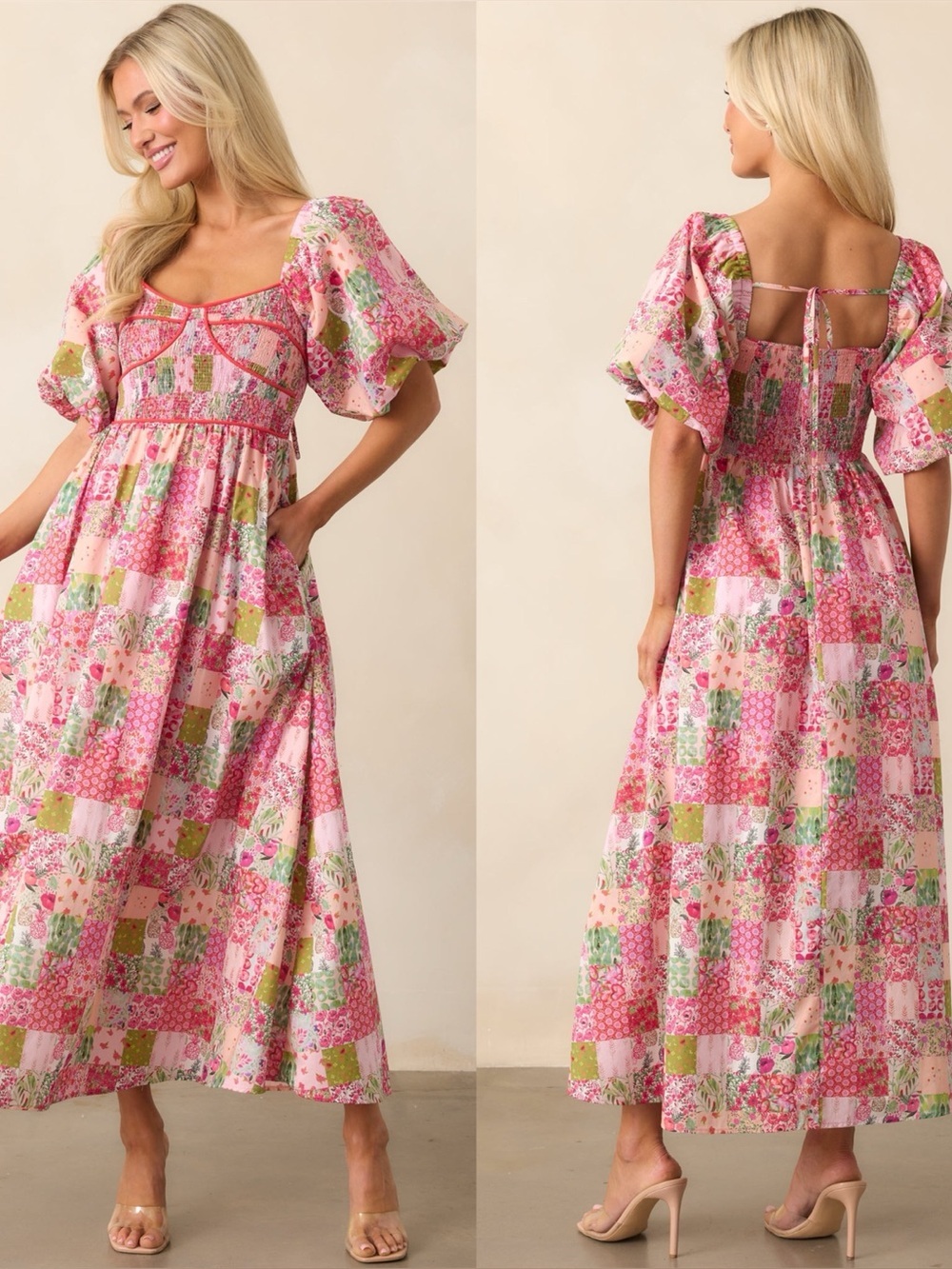 STRUT & BOLT Patchwork
Colorful Cotton Midi Dress